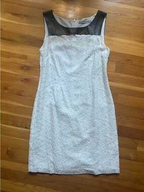 Marc New York White Lace Mini Dress with Black Yoke